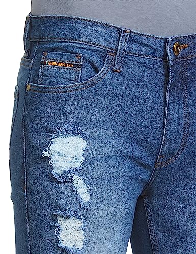 Image of The Indian Garage Co Men's Slim Fit Solid Mid Rise Jeans