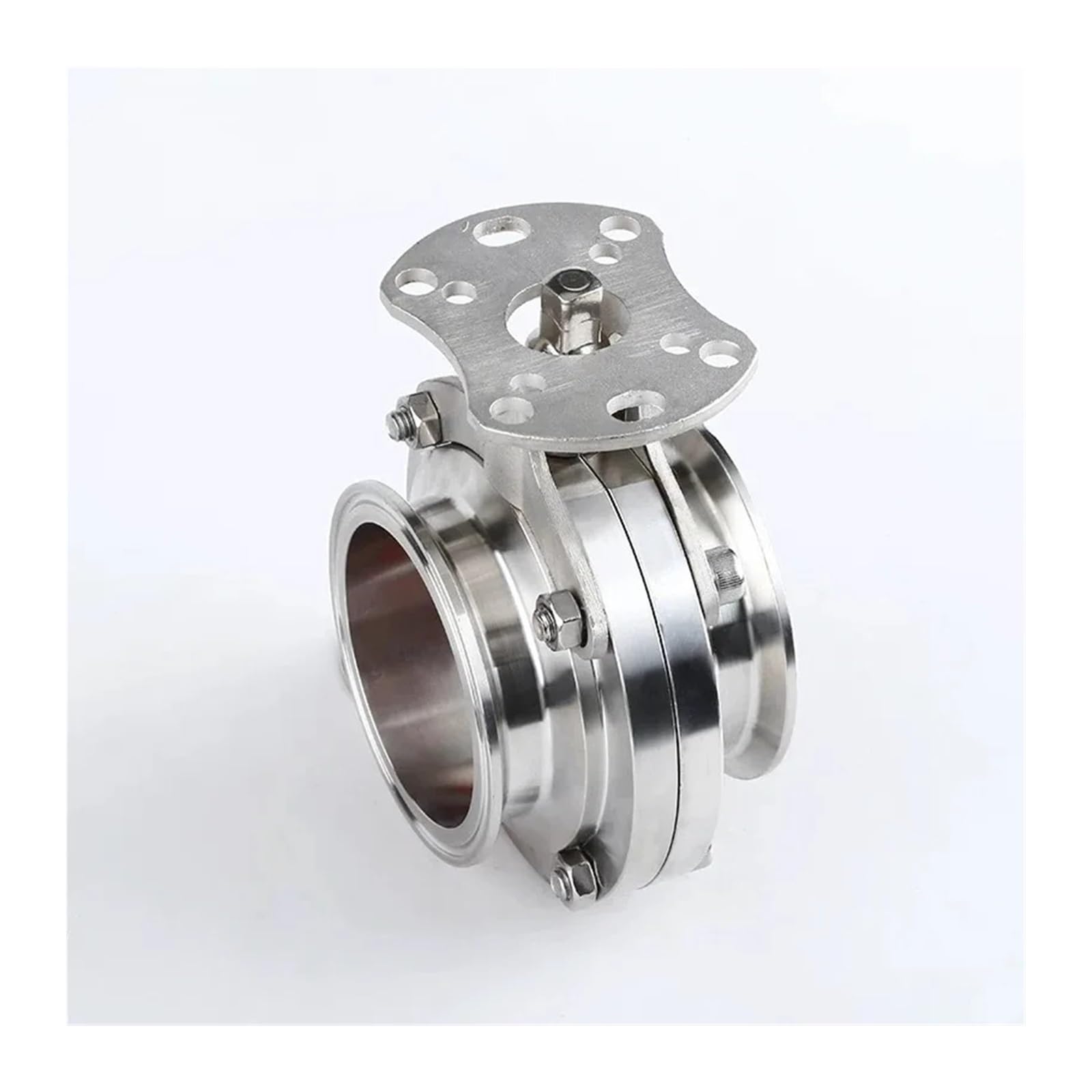 BJPCTUSF Clamp type butterfly with bracket to connect pneumatic SS304 and SS316L(32mm TC50.5mm,SS304)