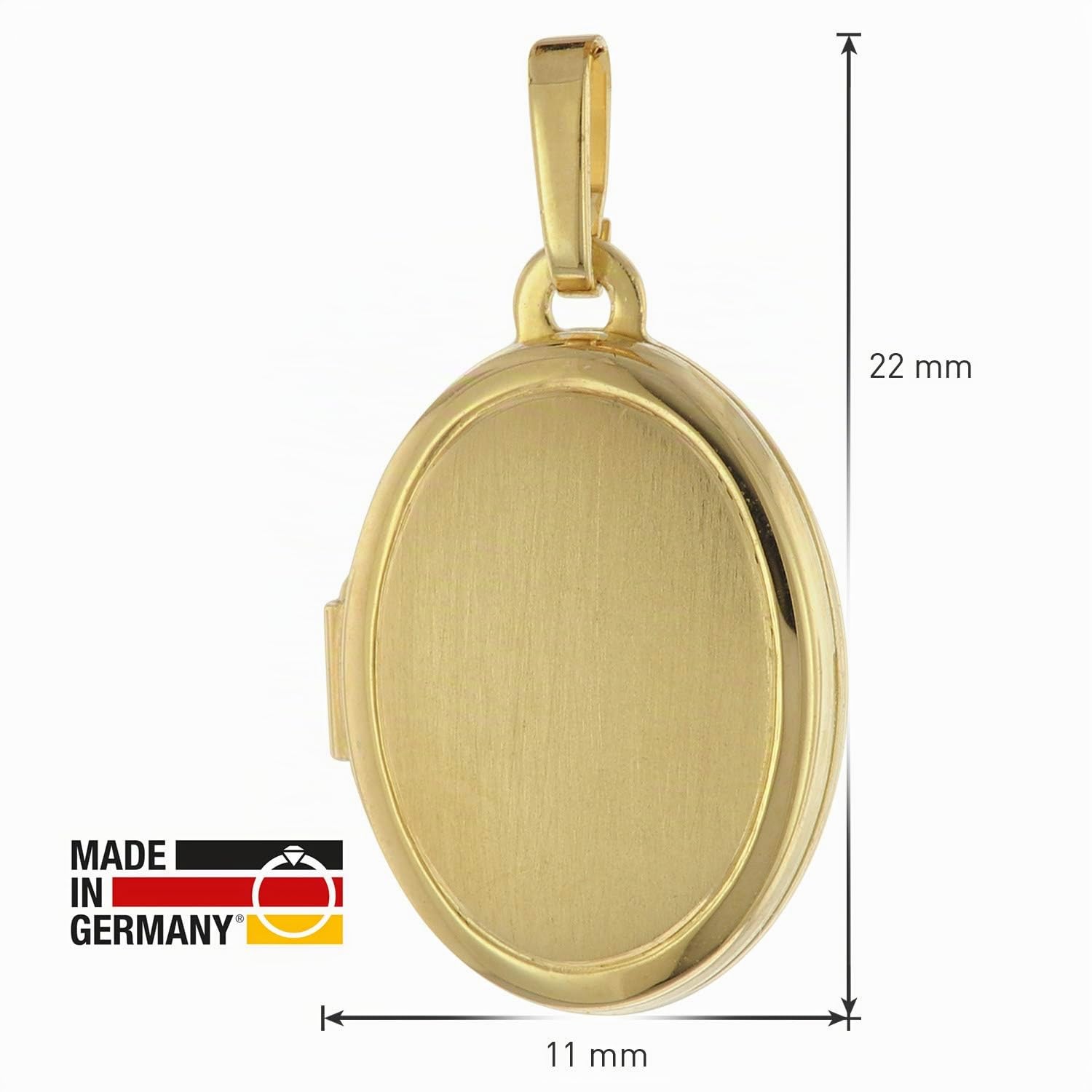 trendor Medaillon 333 Gelbgold mit Vergoldeter Silberkette 75973 | zauberhaftes Gold-Medaillon für Damen, einzigartiger Goldschmuck für Frauen, Geschenkidee,