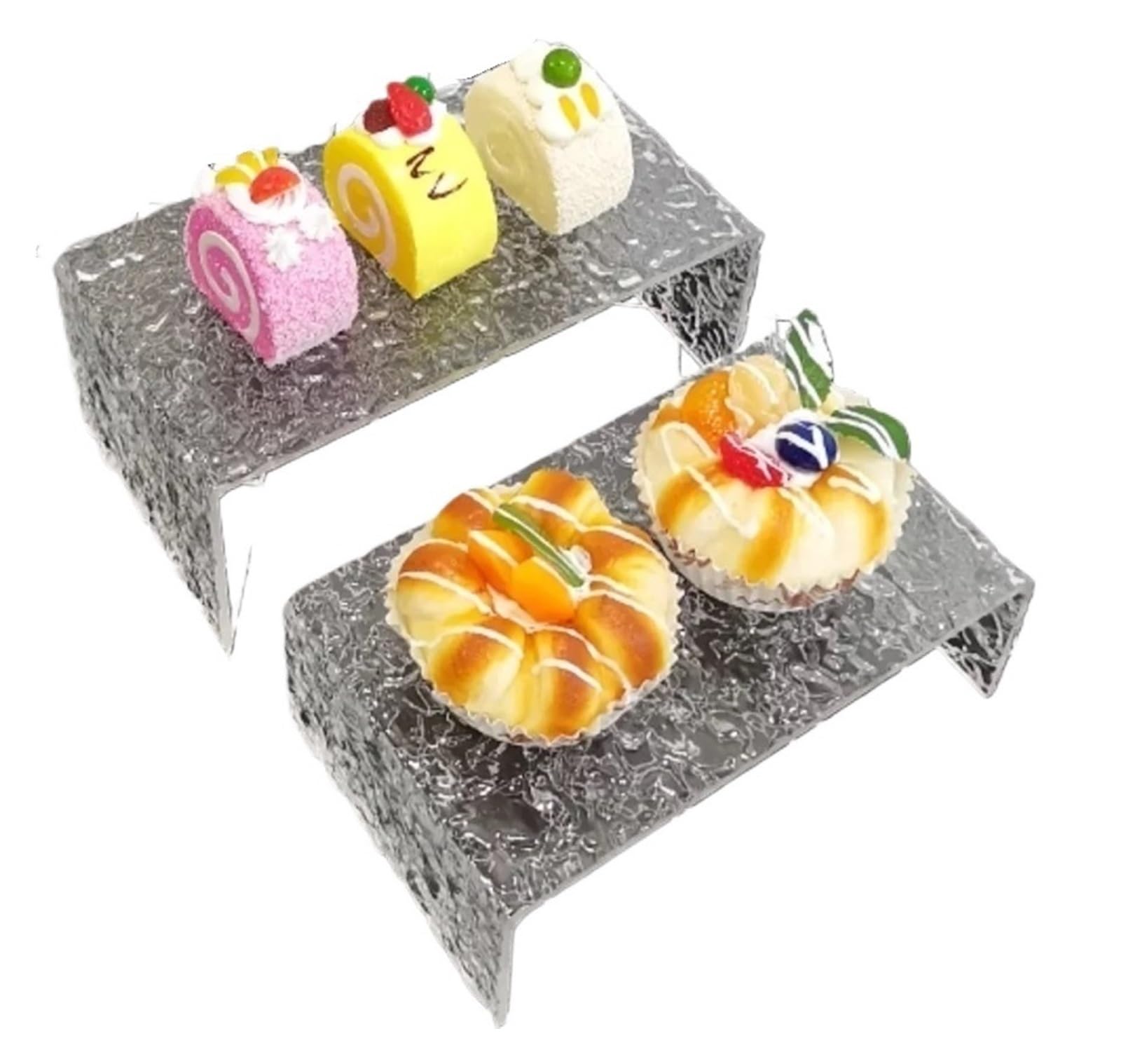 FonHNDG Buffet Riser 16PCS Dessert Table Decor Candy Bar Rack Buffet Riser Stand Tray Wedding Party Cake Cookies Sushi Bread Fruits
