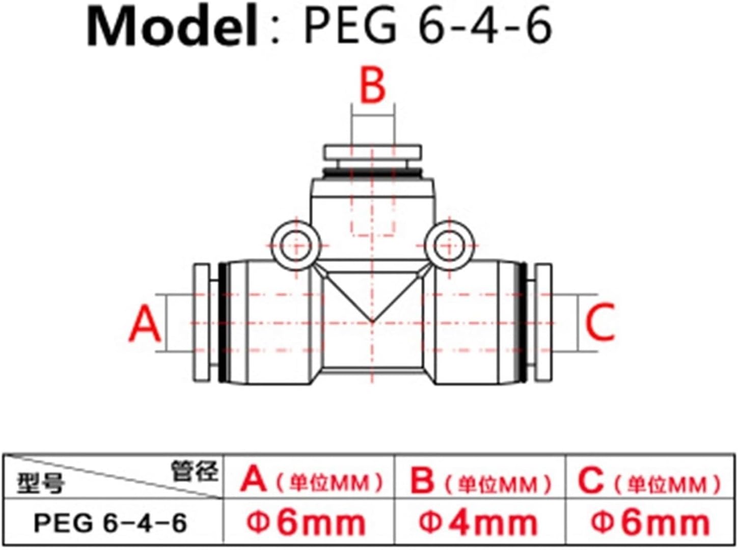 1pcs 3 Way T shaped Tee Pneumatic Fittings PE 4mm to 16mm OD Hose Tube Push In Air Gas Fitting Quick Connector Adapters(16mm-16mm-16mm)