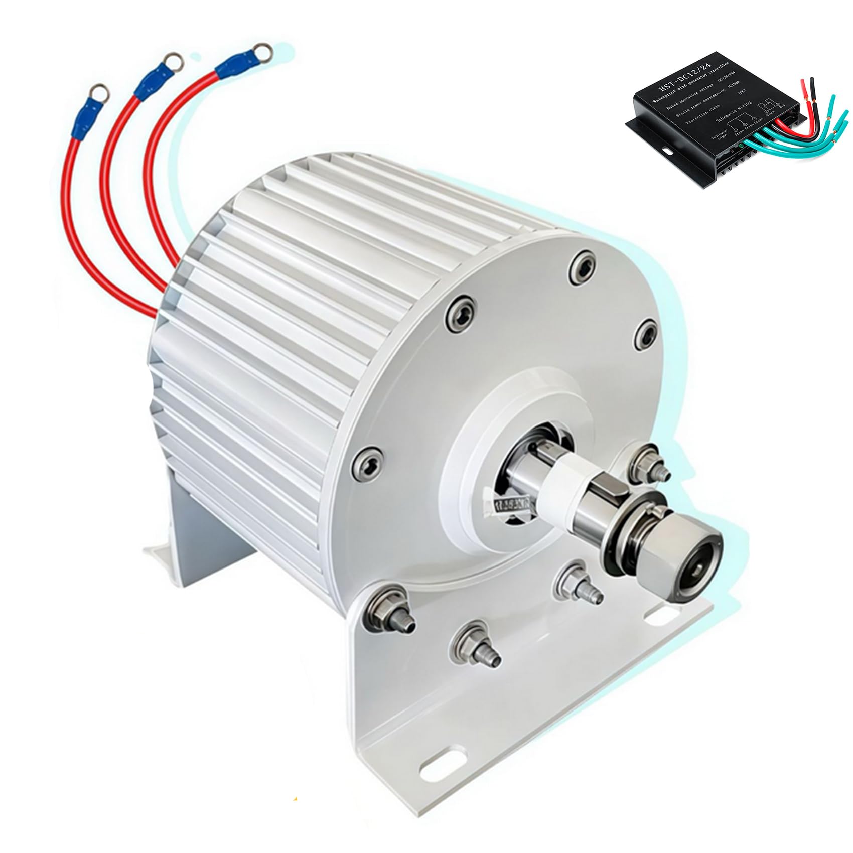 Generatore a Magneti Permanenti a Basso RPM 12000W Generatore AC Trifase a Magneti Permanenti, per Turbina Eolica o Turbina Idraulica (con Controller)