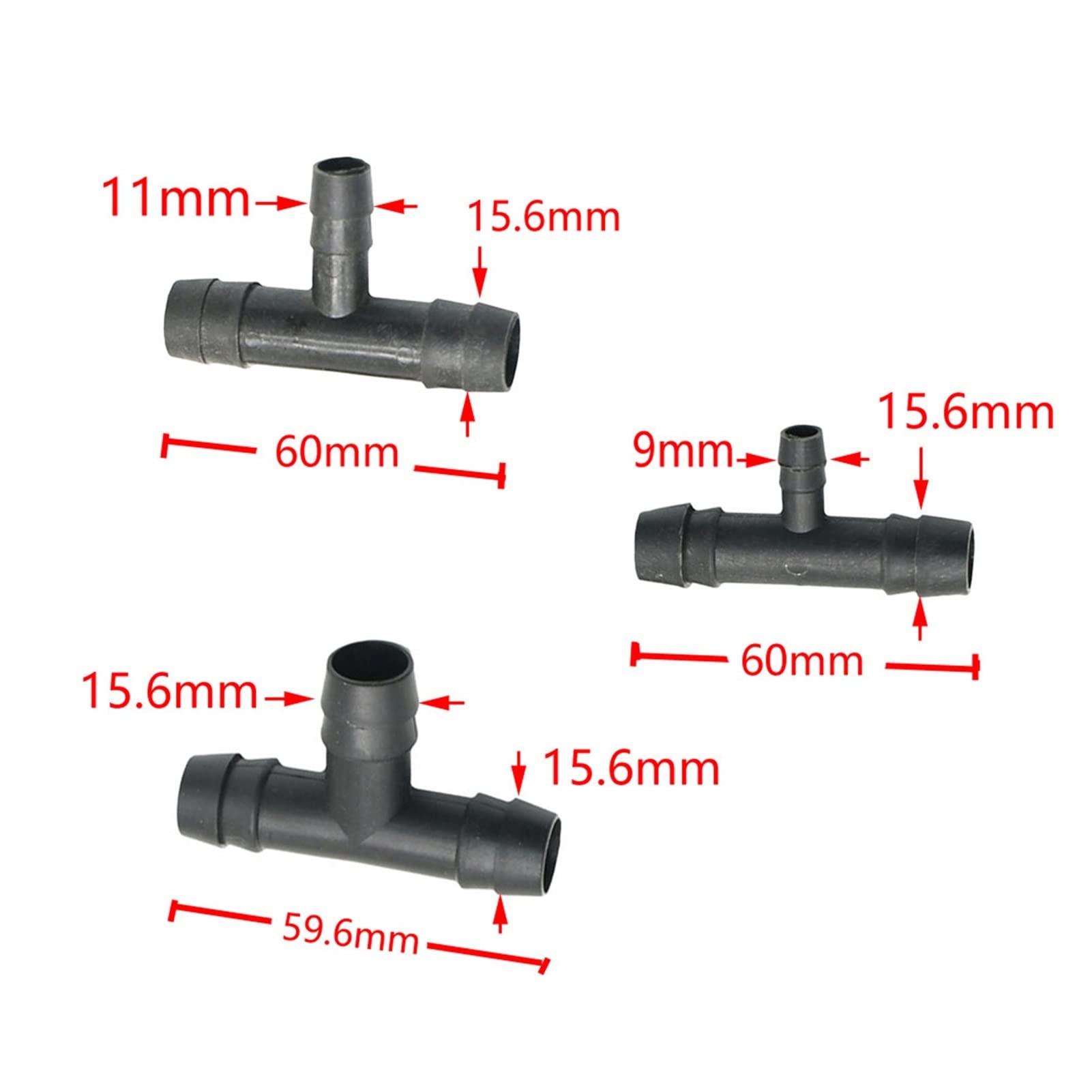 Conexión Deua Pulverizada, 200 Unidades de Manguera Reductora de Presión, Conector en T de 1/2" a 8 Mm, 10 Mm, 1/2" Y Divisor Deua de 3 Vías./1I2 a 1I2