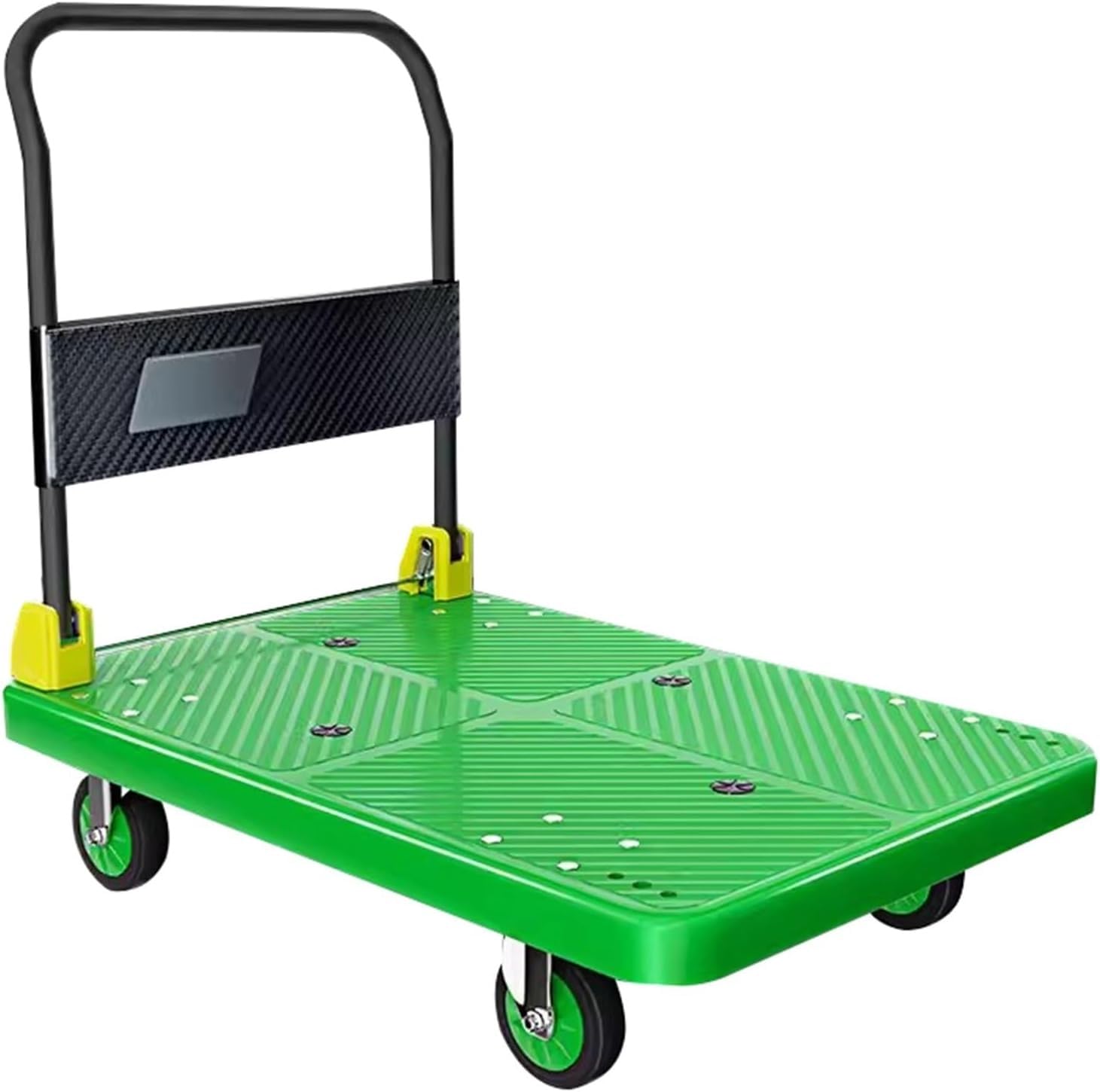 KFGISD, Foldable Moving Flatbed Cart Mute Flatbed Moving Cart Colorful Handcart Plastic Folding Hand Trolley,Hand Trolleys(Groen)