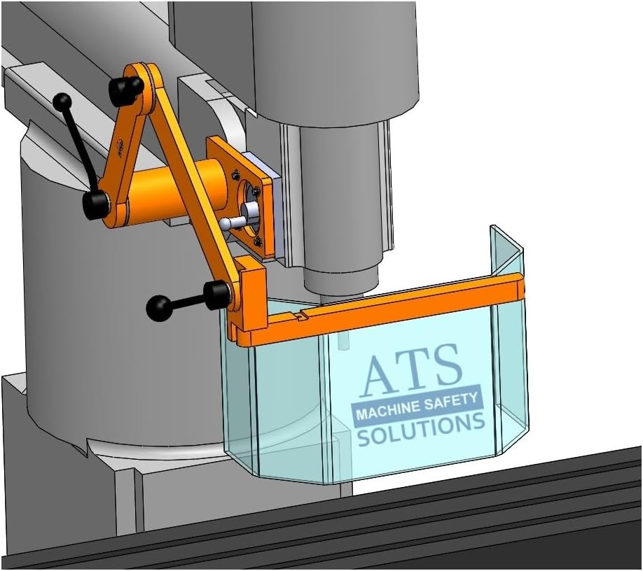 ATS MG-2 Milling Machine Guard | OSHA Compliant Head Mount Safety Shield for Manual Mills | Lexan & Aluminum | Made in USA