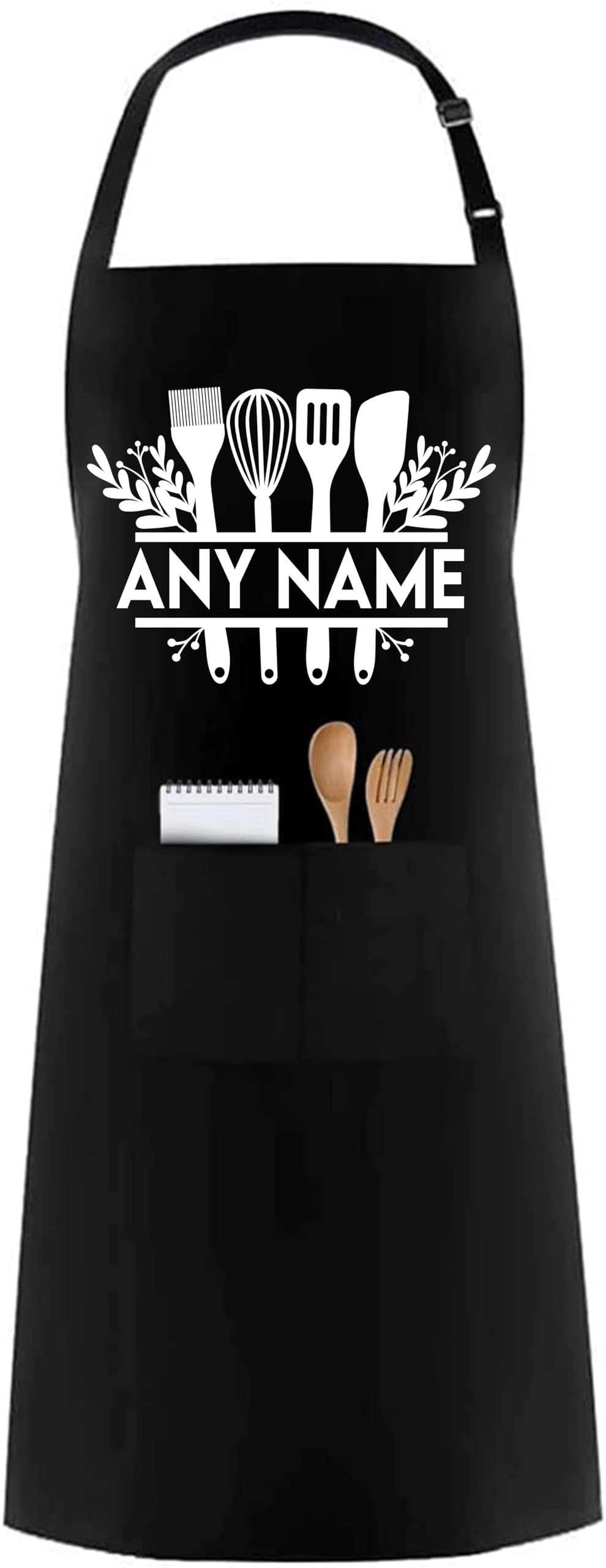 Personalised Unisex Kitchen Apron, Customized With any Name or Text, BBQ Grill Apron with Pockets, Best Design and Gift For Anyone & Family Members.