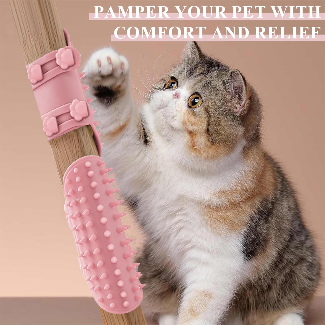 2uds Cepillo Autolimpiante Para Gatos De Silicona: Ajustable Para Patas De Mesa O Mano - Rascador Y Masajeador