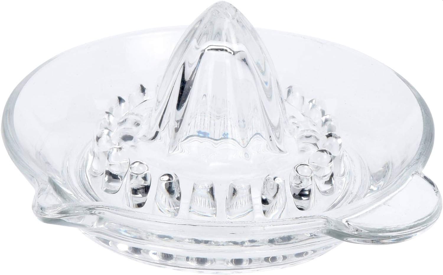 WESTCRAFTManual Glass Citrus Juicer - Lemon Press with Pouring Spout - Ideal for Quick Juicing of Citrus Fruits such as Lemons, Oranges, Dishwasher Safe (1 x Citrus Juicer Glass (14.5 cm)