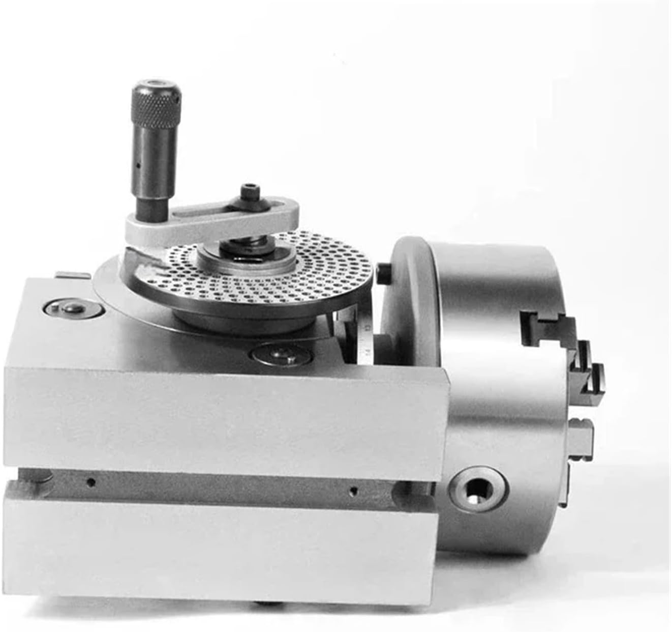 Indexing Head for Milling Machines Dividing Head 3-Jaw Chuck precision semi-universal indexing head with Cnc Tailstock 0-90°(4inch 100mm) (Withtailstock)