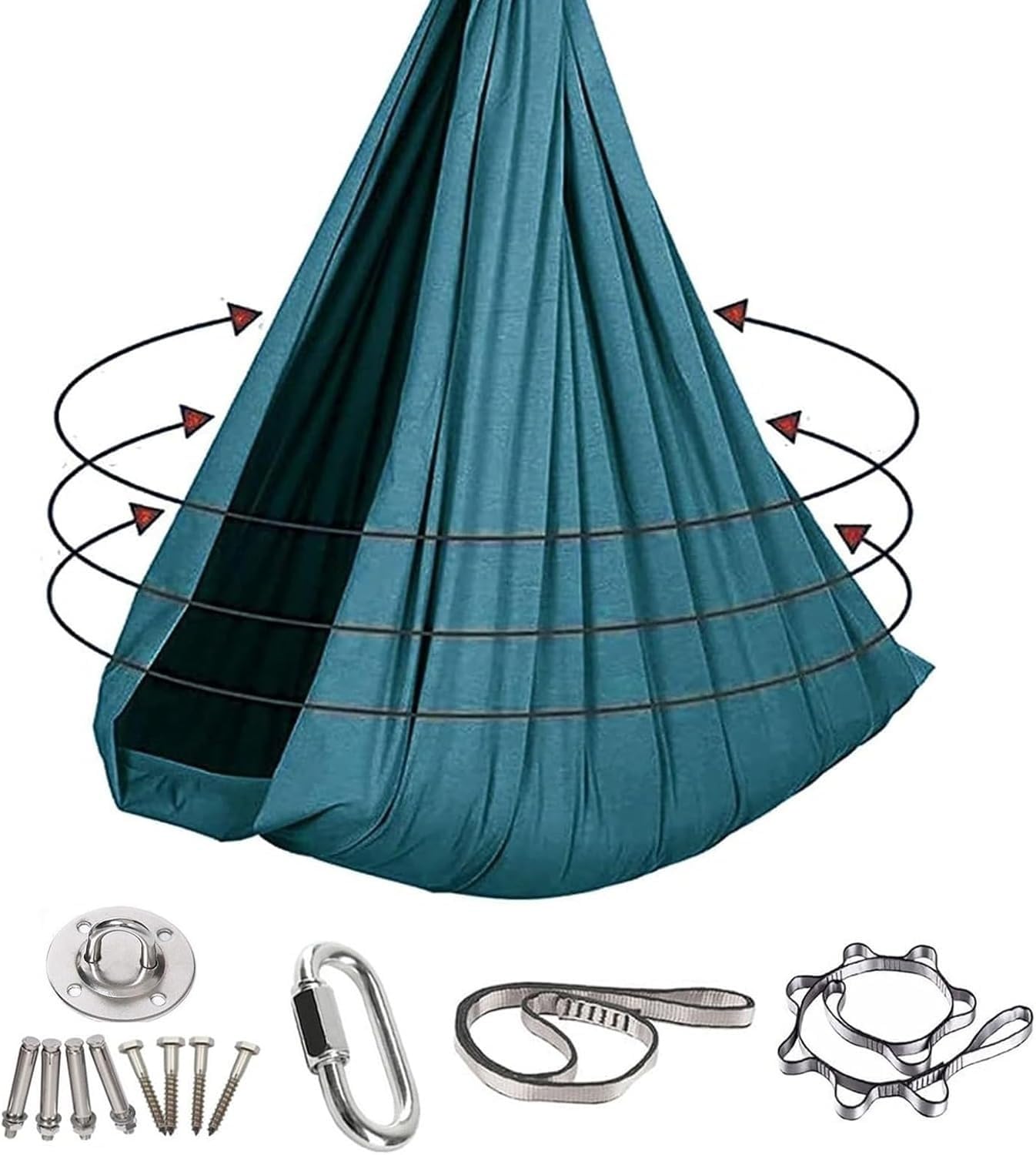 Kiddie Corner Swing Cloud, Safe and fun, suitable for indoor and outdoor use as well as camping trips, and comes with a full set of accessories. (Dark green)