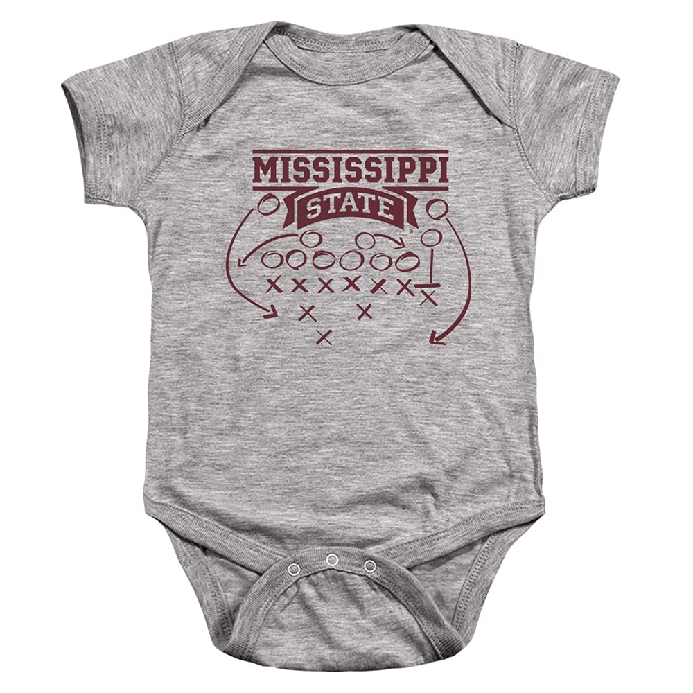Mississippi State Bulldogs Official Football Play Unisex Infant Snap Suit for Baby,Athletic Heather, 6 Months