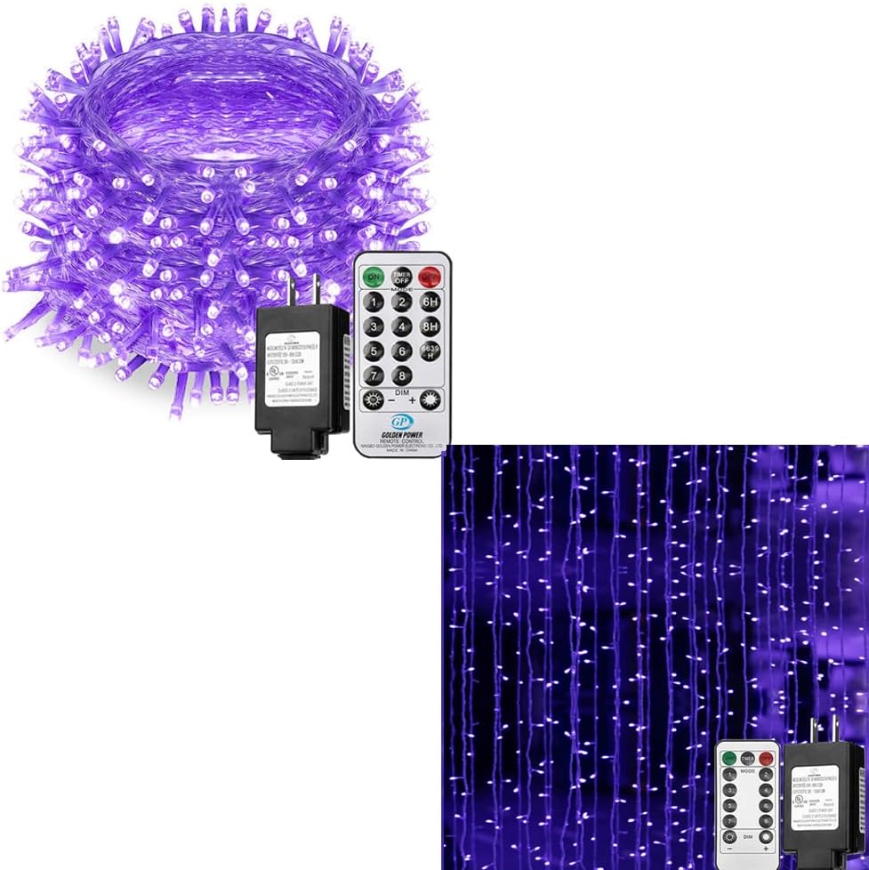 Solhice Black Lights String Lights with Remote for Glow Party Halloween, Blacklights Fairy Lights Plug in for Birthday Fluorescent Party Bedroom Indoor Decor