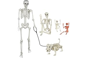 5.4ft Halloween Posable Life Size Dog Skeletons
