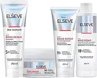 Kit Tratamento Bond Repair Completo Reparação Molecular com Ácido Cítrico, Reconstrói Ligações e Devolve Força aos Cabelos Danificados (Pré-Shampoo + Shampoo + Condicionador + Máscara)