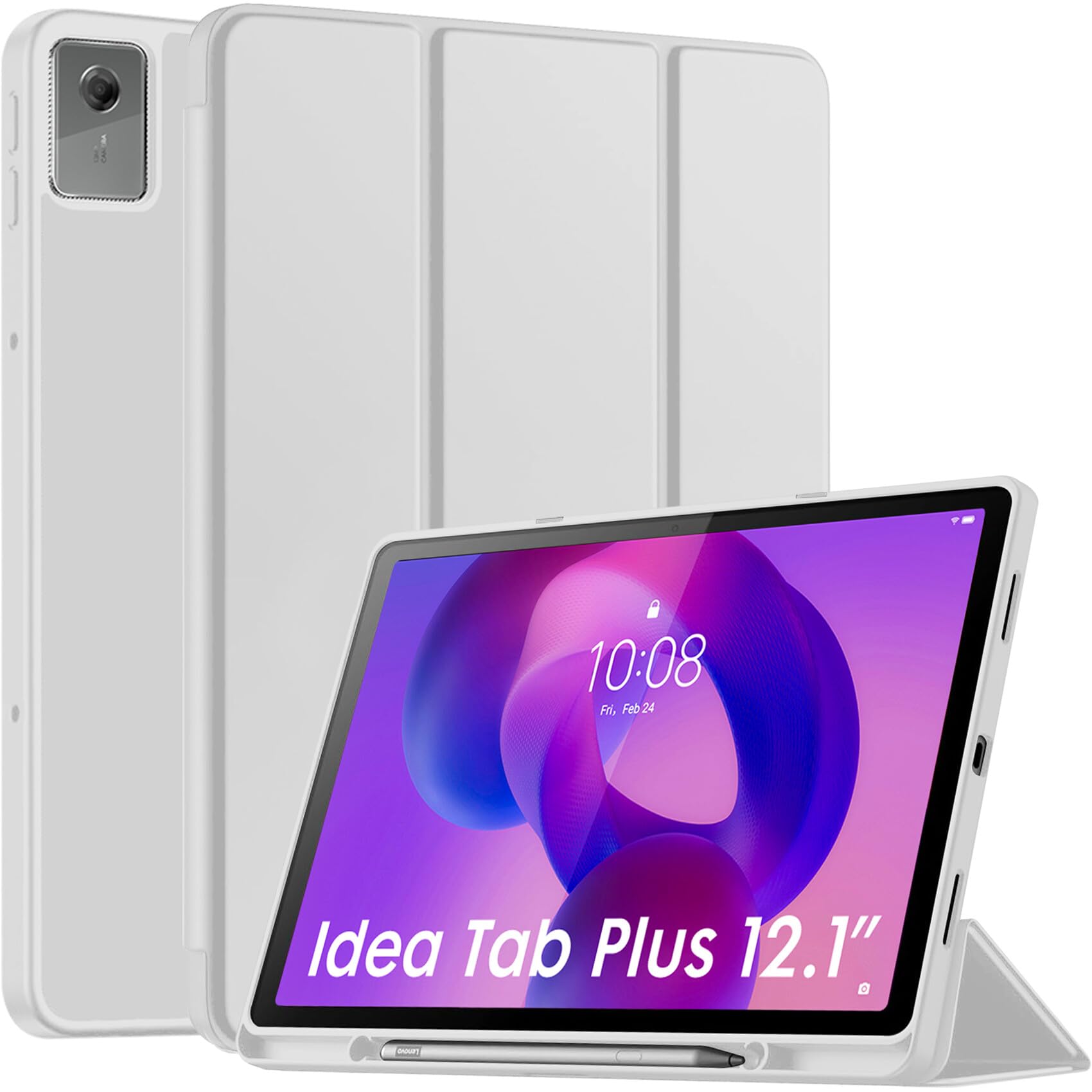 Robustrion Cover for Lenovo Idea Tab Plus 12.1 inch Cover Case with [Pencil Holder], Trifold Cover Case for Lenovo Idea Tab Plus Tablet Cover [Auto Sleep Wake Support] - Black — Amazon image 17