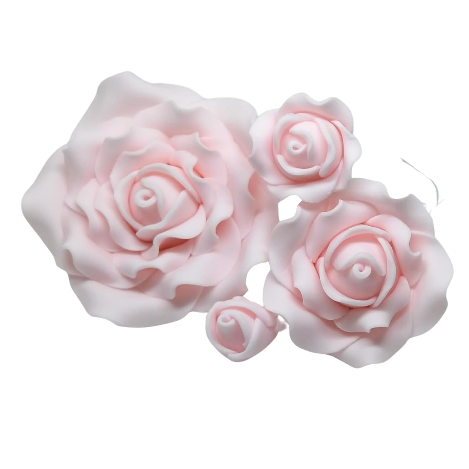 Sugar Roses - Quality Handmade Sugar Flowers For Cakes - Rose Flower Cake Toppers - Available in 4 Sizes - PINK (1 1/2" X 5)