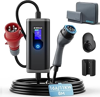 Sponsored You’re seeing this ad based on the product’s relevance to your search query.Learn more about this advertisement bokman Type 2 Charging Cable with CEE Plug, 8 Metres, 6-16A, 11 kW, 3-Phase, IP65 Waterproof, Portable EV Charger and Mobile Wallbox Charging Station for IEC 62196-2 with Carry Bag and Microfibre