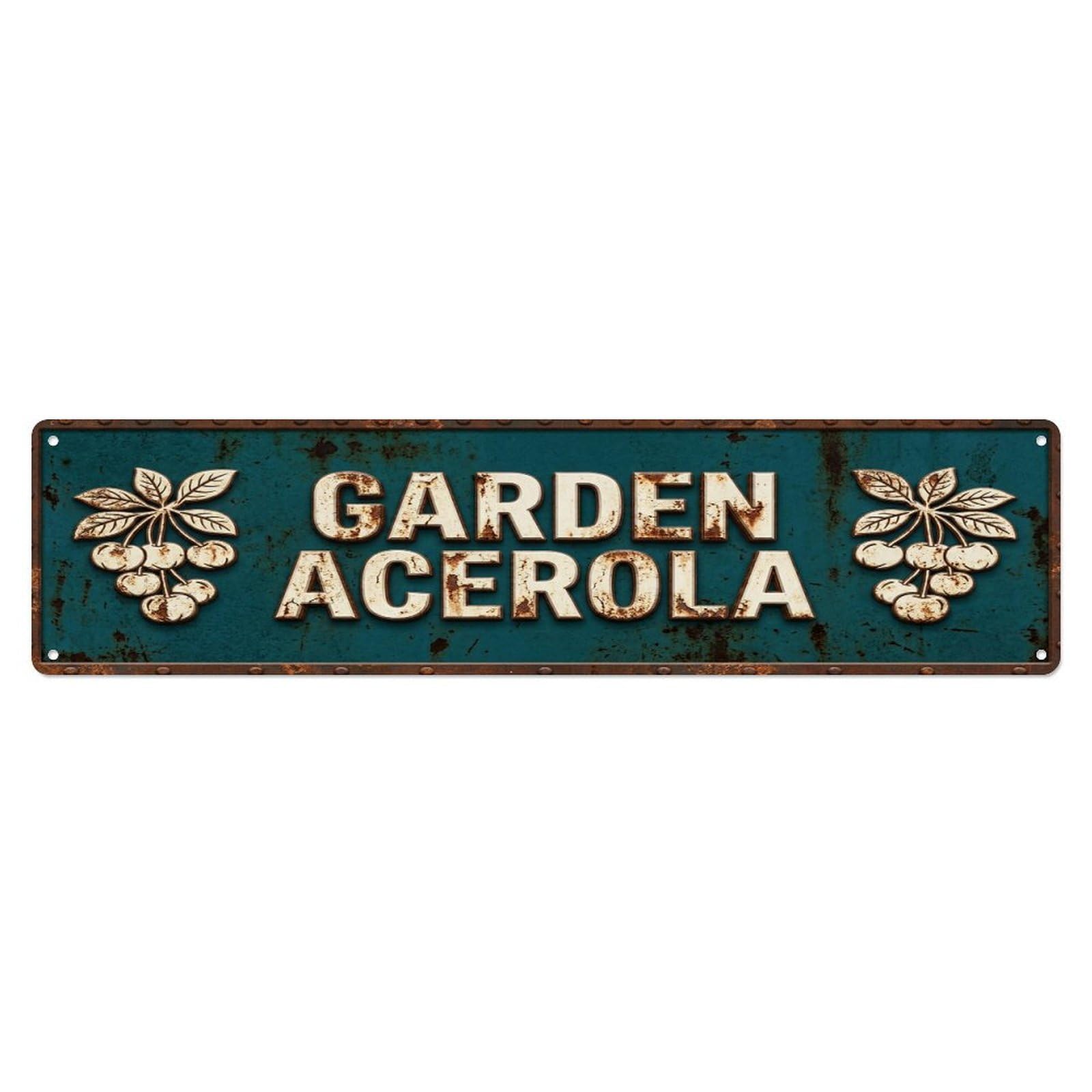GARDEN ACEROLA Vintage Berry Rustic Farmhouse Metal Tin Sign