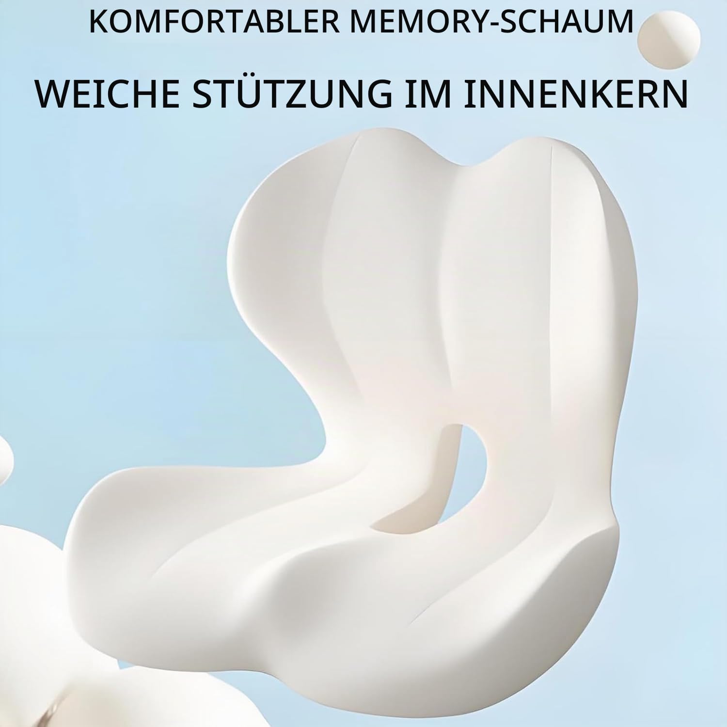 Sitzkissen orthopädisch,Orthopädisches Sitzkissen mit Rückenlehne,ergonomisches sitzkissen，Geeignet für Bürostühle, Autos, Rollstühle und den Hausgebrauch