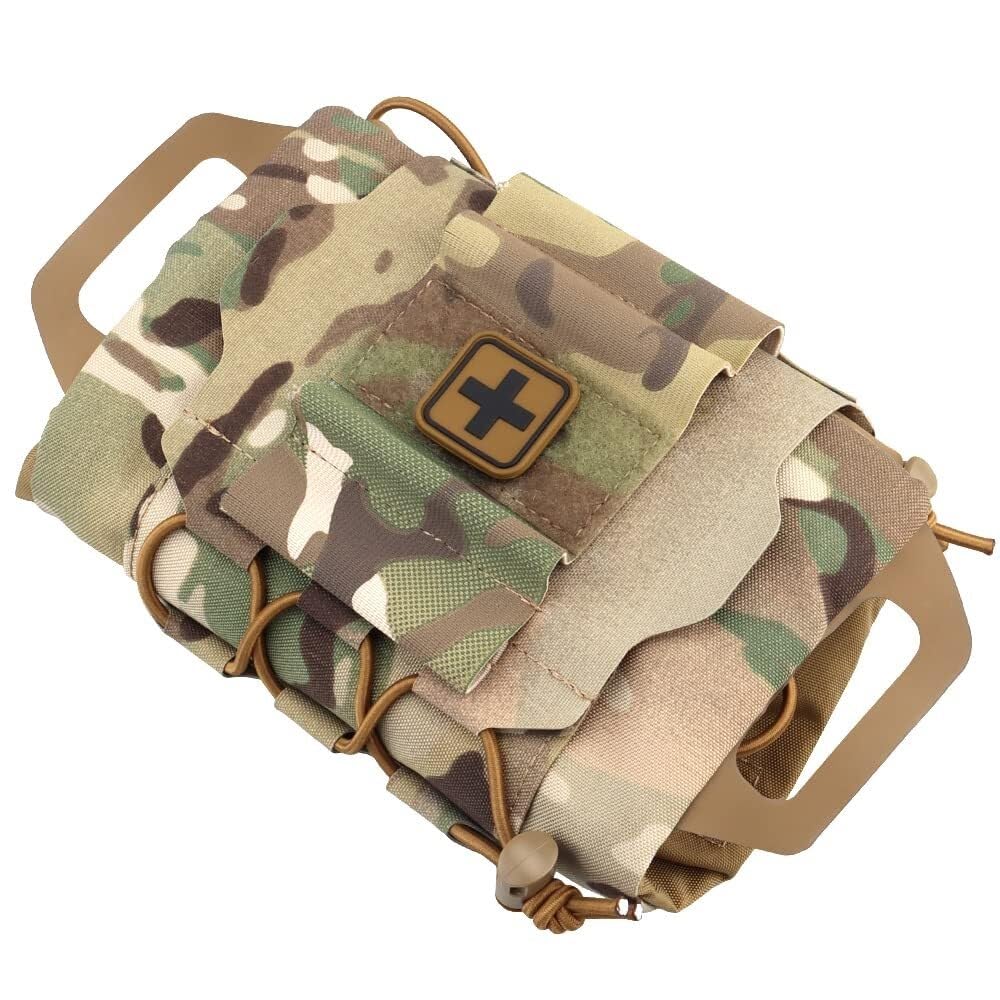 Bolsa Táctica Micro Med De Dos Piezas: Rollo Primeros Auxilios Despliegue Rápido con Portador MOLLE