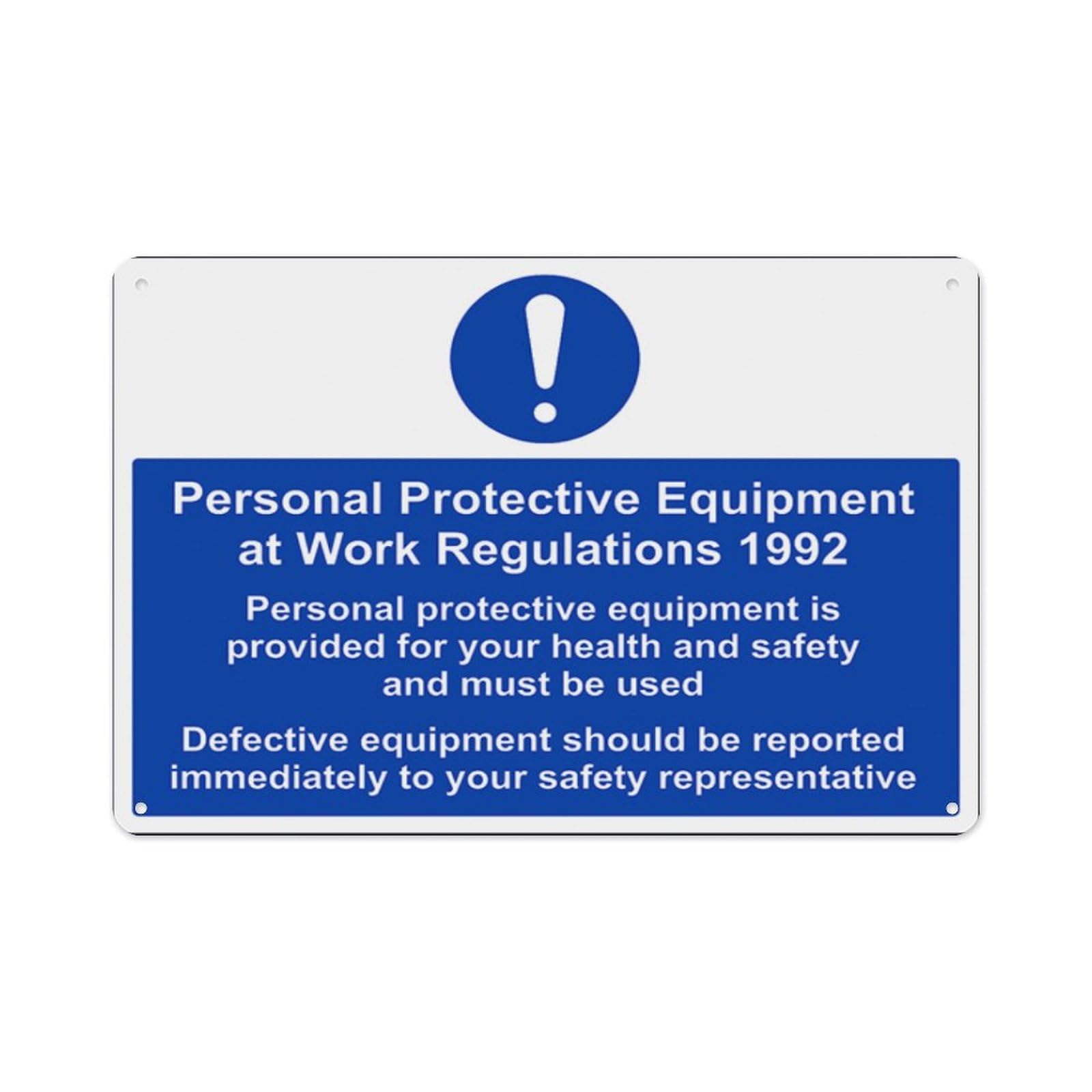 peiyeety Ppe Work Regulations 1992 Must Be Used Aluminum Tin Warning Signs For Home Outdoor Garden 12X16 Inches
