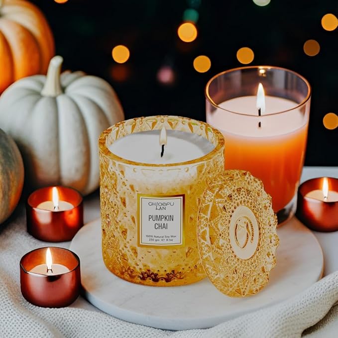 Pumpkin chai long-burning soy candle