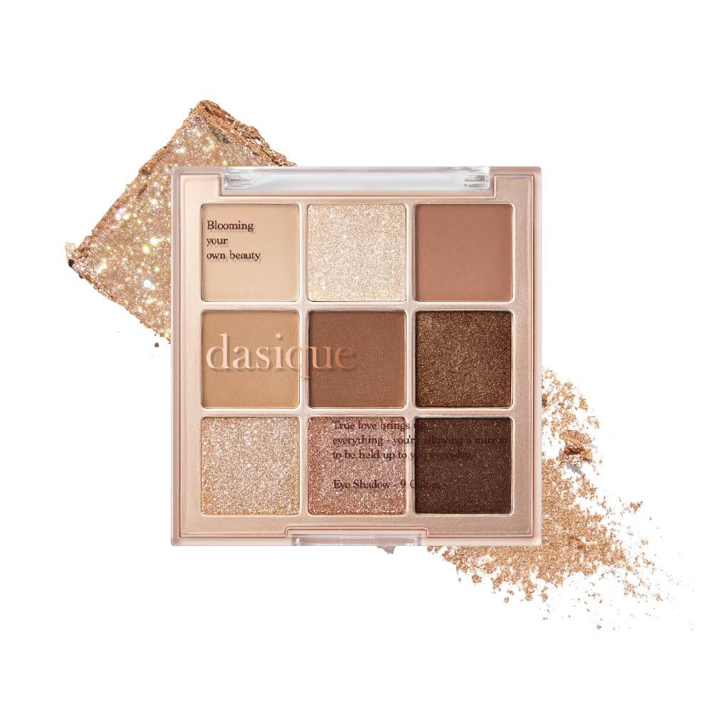 dasique Shadow Palette #01 Sugar Brownie I Cruelty-Free I 9 Blendable Shades in Smooth Matte and Shimmer Finishes with Gorgeous Pearls