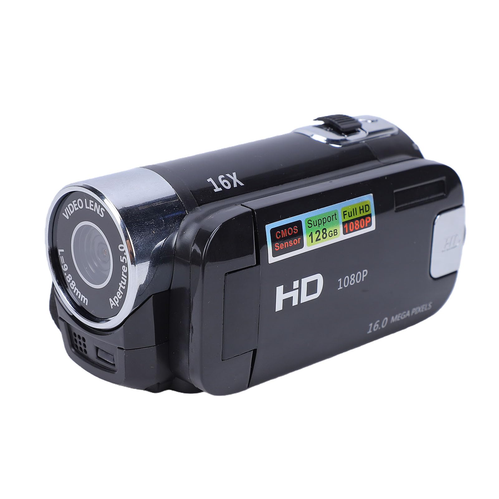 Videocámara Digital ABS Full HD Rotación 16X Videocámara Digital de Alta Definición Cámara de Video DV Cámara de Video Digital DV (Negro)