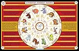 Tot Talk Chinese Zodiac Signs Placemat for Kids – Made in USA – Durable, Double-Sided, Learning Placemat Zodiac Signs & History – Waterproof Wipeable, 17.5” x 11.5”
