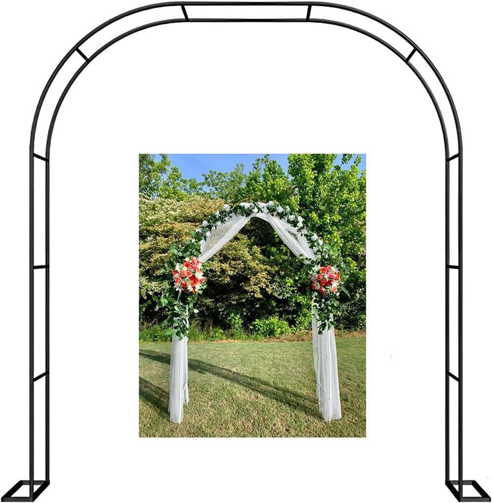 Garden Arbor Arch Steel Frame Weather Resistant Metal Archway for Climbing Plants, Free Standing Trellis Pergola 1.2M 1.4M 1.8M 2.4M 3M 3.5M Wide Garden Arch,Black,W3M*H2.2M