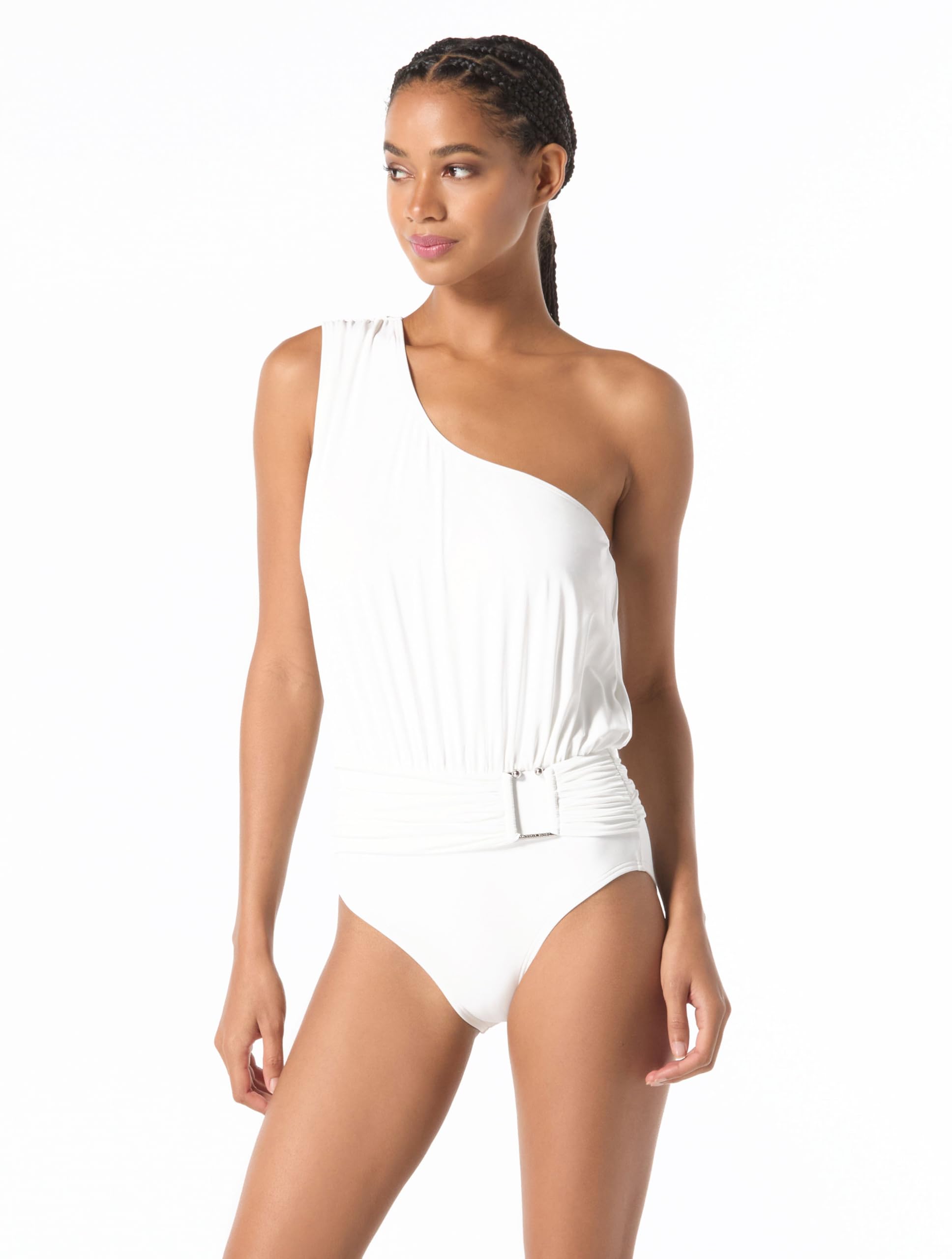 Michael Kors Gathered Shoulder One Piece Costume Intero Donna