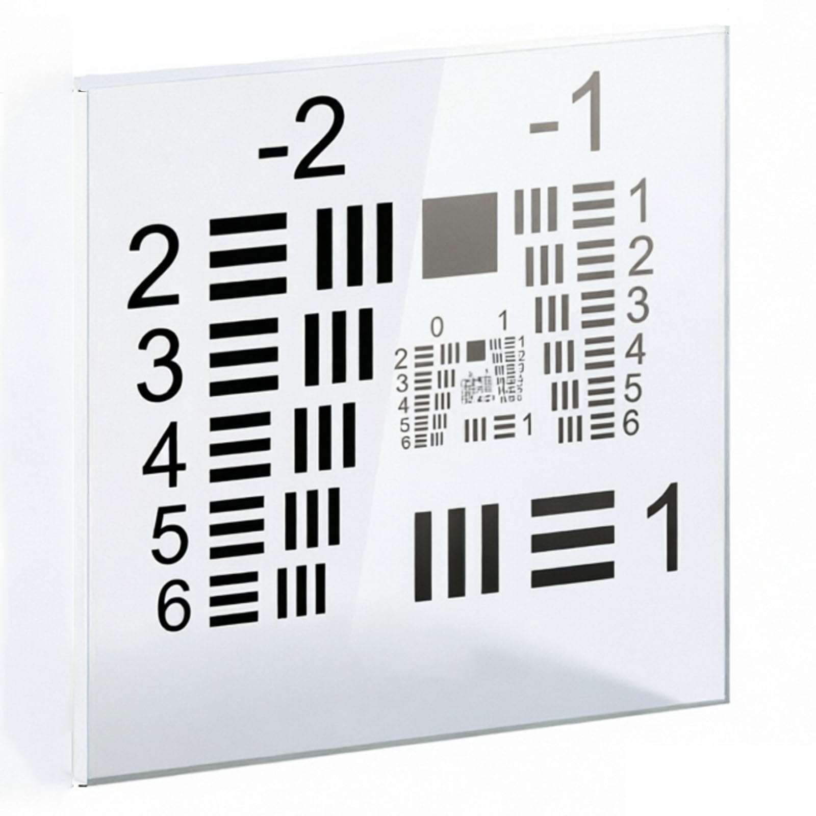 HKFGSHOP 3''x3'' Camera Resolution Test Chart, Camera Lens Resolution Calibration Board, Accuracy ±0.5um And 90% Light Transmittance, Positive And Negative, For Scientific, Positive-white
