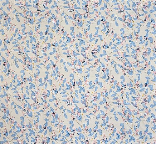 Image of HOMEKART Premium Cotton 220TC 72 x 78 x 8 Single Size Mattress Cover Protector with Zip /Chain|Provides All Around Protection - 1 pc (72 x 78 x 8) (Off White & Blue)