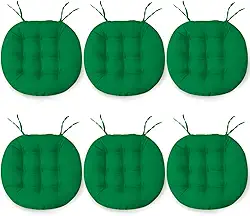 Kit 6 Almofadas Assento Cadeira Futton Futon 40x40cm Redondo Cores Diversas (Verde)