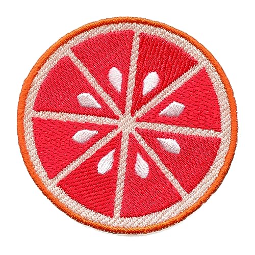 Grapefruit Slice Round Patch Fresh Cut Citrus Embroidered Iron On
