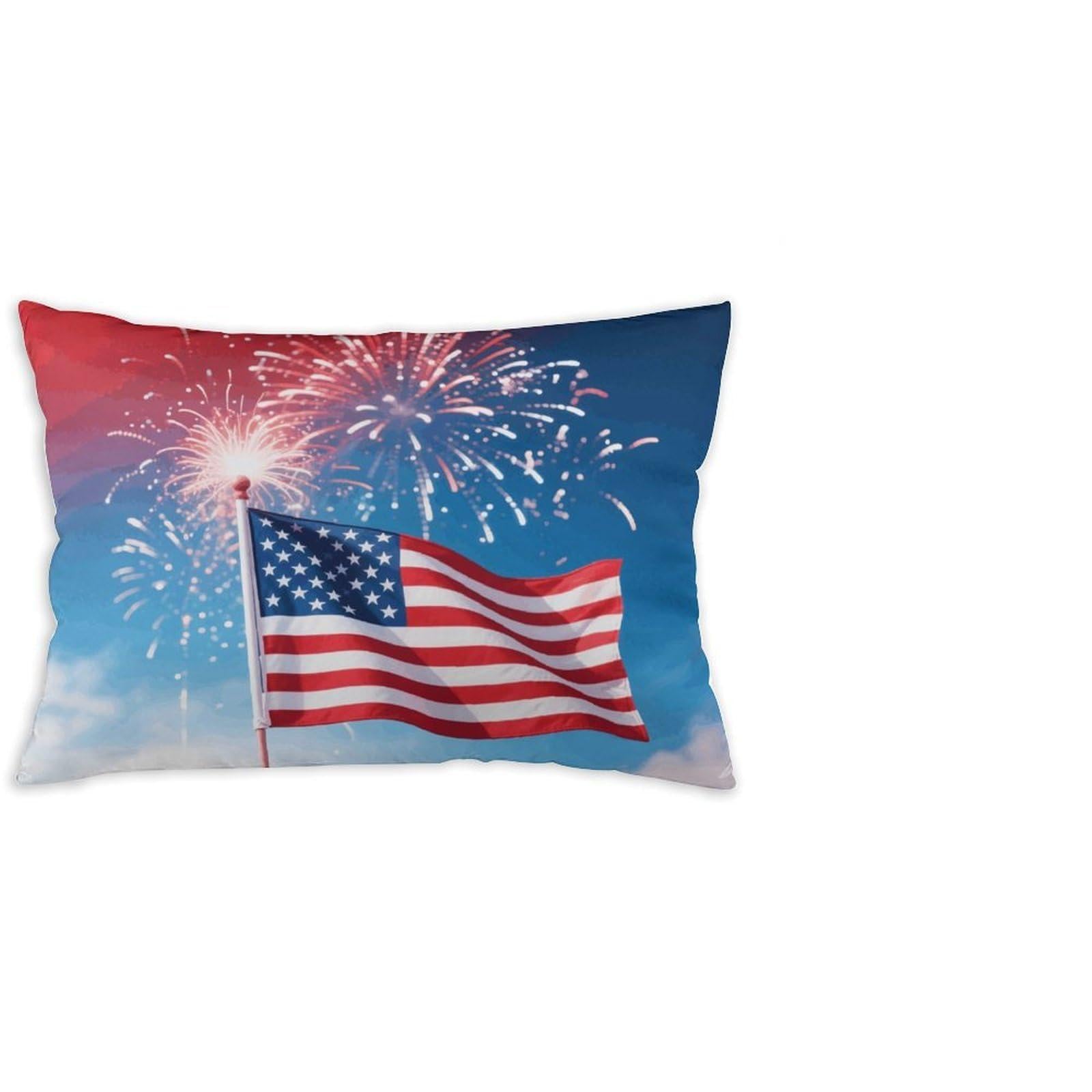FodPand Decorative Throw Pillow Covers 12x20 Short Plush Fireworks Body Pillowcase Cushion Cases with Invisible Zipper Rectangle Lumbar Pillow Shells for Sofa Couch Chair Bed Home Decor