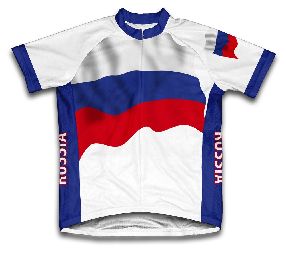 Russia Flag Short Sleeve Cycling Jersey for Men - Size 4XL