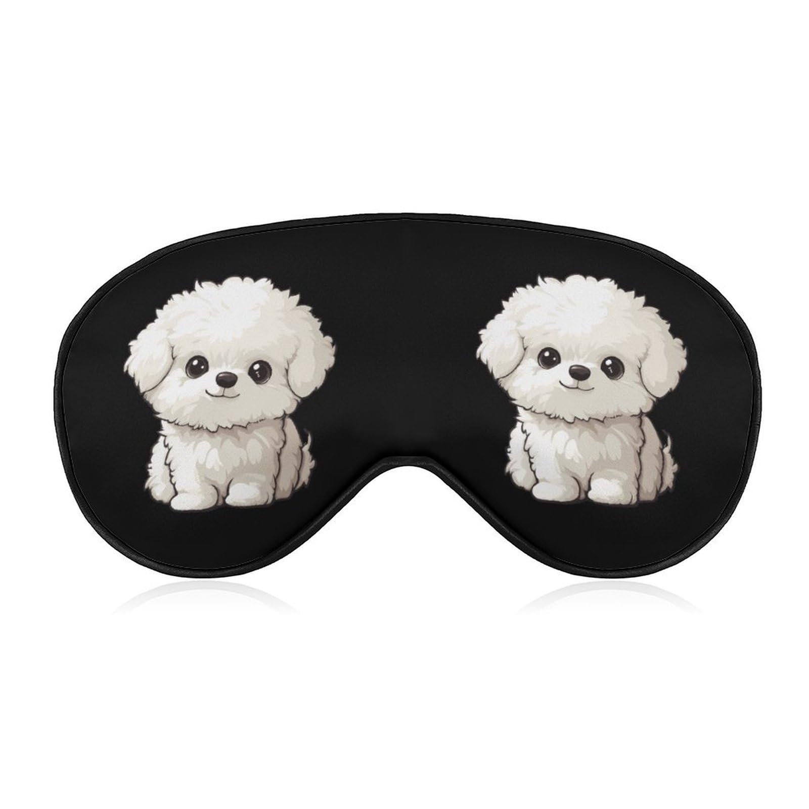Bichon Frise Dog Fashion Eye Mask Comfortable Light Blocking Sleep Mask Soft Night Cover Eye for Unisex