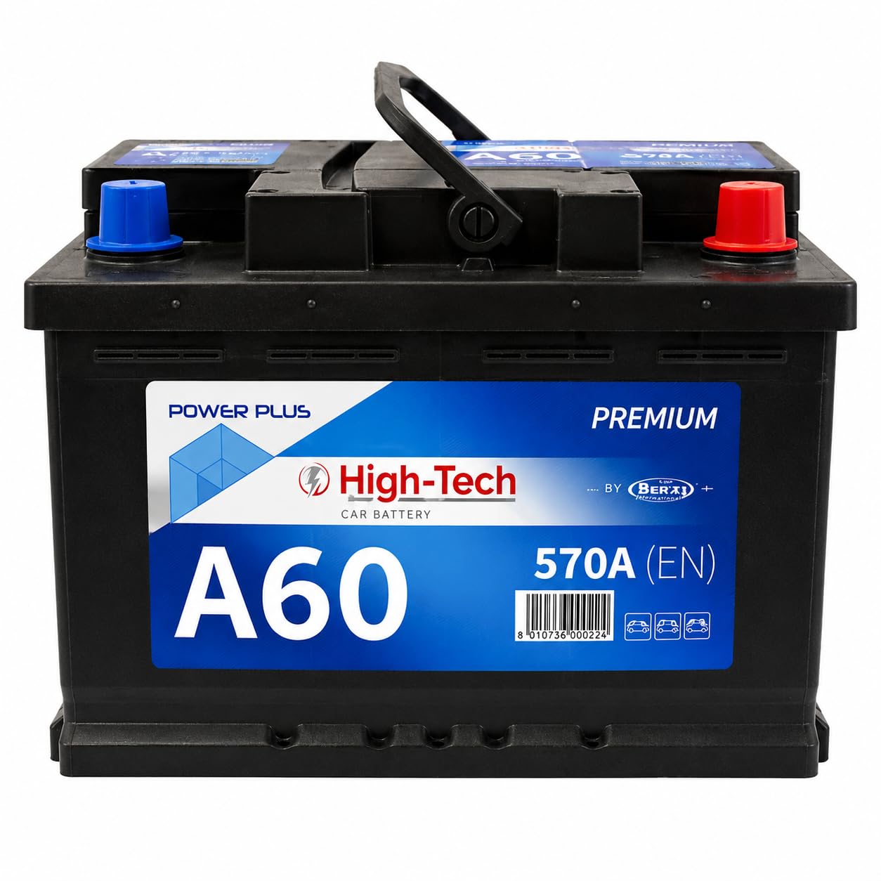 HIGH-TECH Batteria Auto Power Plus, 60 AH/570 EN Made in Italy