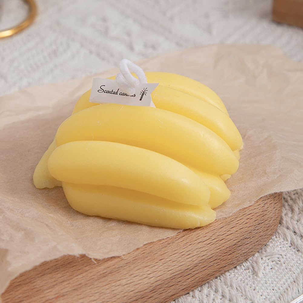 Świeca zapachowa w kształcie banana, dekoracyjna świeca owocowa z wosku sojowego na stół, świece do aromaterapii do łagodzenia stresu, medytacji, jogi, relaksu