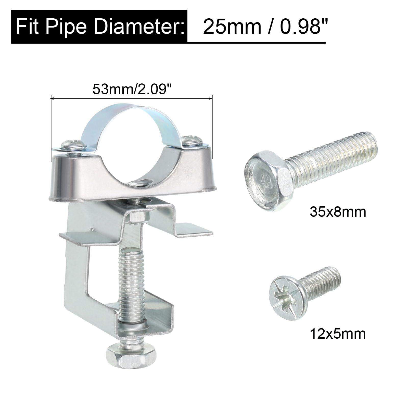 QUARKZMAN 10Pcs Attache de Conduit Collier de Serrage avec Pince de Poutre Adaptée pour Tuyau de 1" (25mm) Support de Support de Câble pour Poutre en I, Conduit, Tuyau, Câble