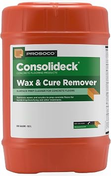 Prosoco Wax and Cure Remover | Surface Prep Cleaner for Concrete Floors - Trusted by Professionals 5 GALLON