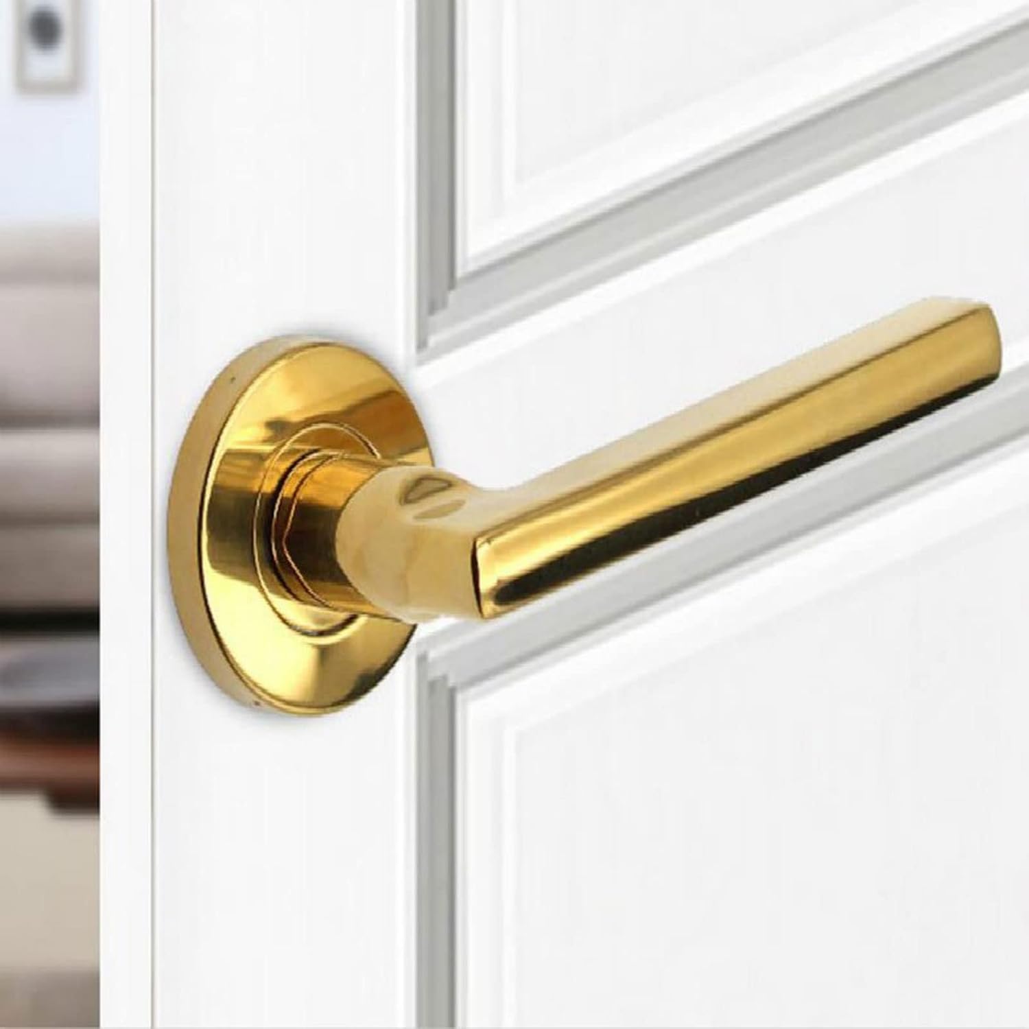 Door Knobs 1PC One Side Door Handles for Interior Doors Outside Black Door Handle Black Golden Silver Door Pulls Without Lock (with Sensor light1)