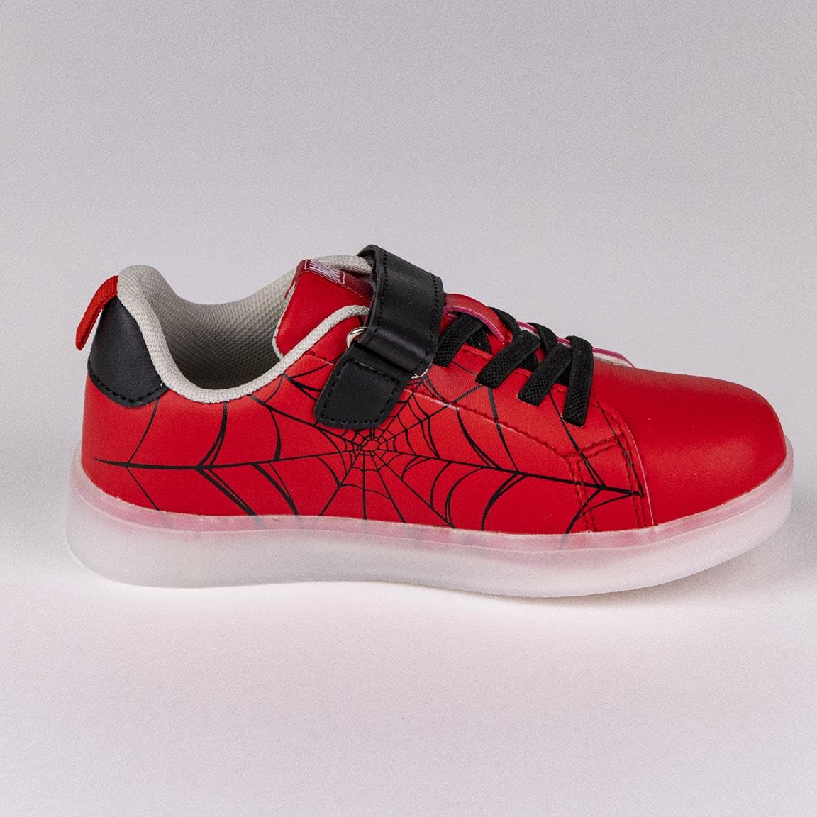 Marvel Spiderman - Bambino - Scarpe Sneakers Scarpe da Ginnastica con Luci LED - Prodotto Originale con Licenza Ufficiale [Sneakers Luci LED 6172 Rosso - 31]