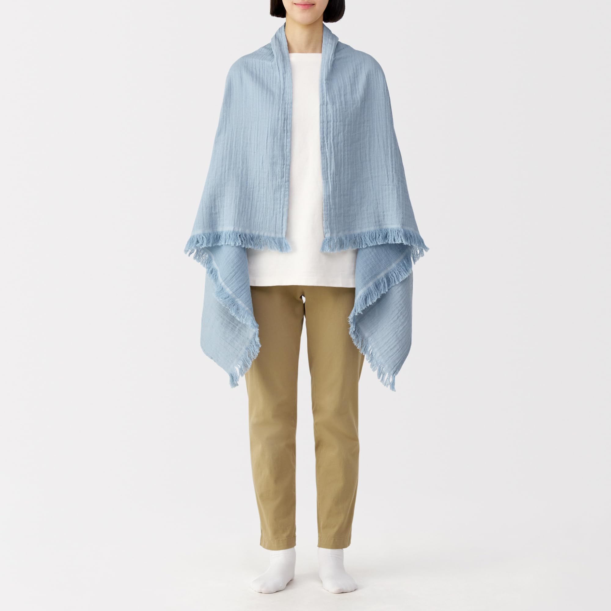 Amazon｜無印良品 羽織れる 二重ガーゼブランケット ・80×130cm