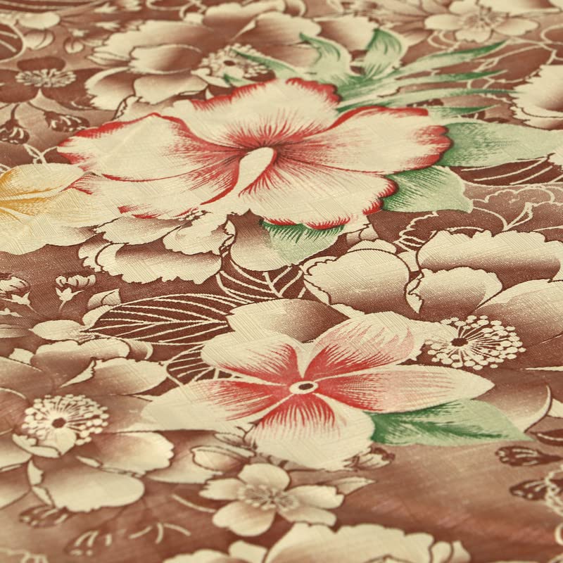 Image of Dakshya Industries Printed PVC Plastic Flowered 4 Seater Round Shape Table Cover (Size- 60 Inches Round)
