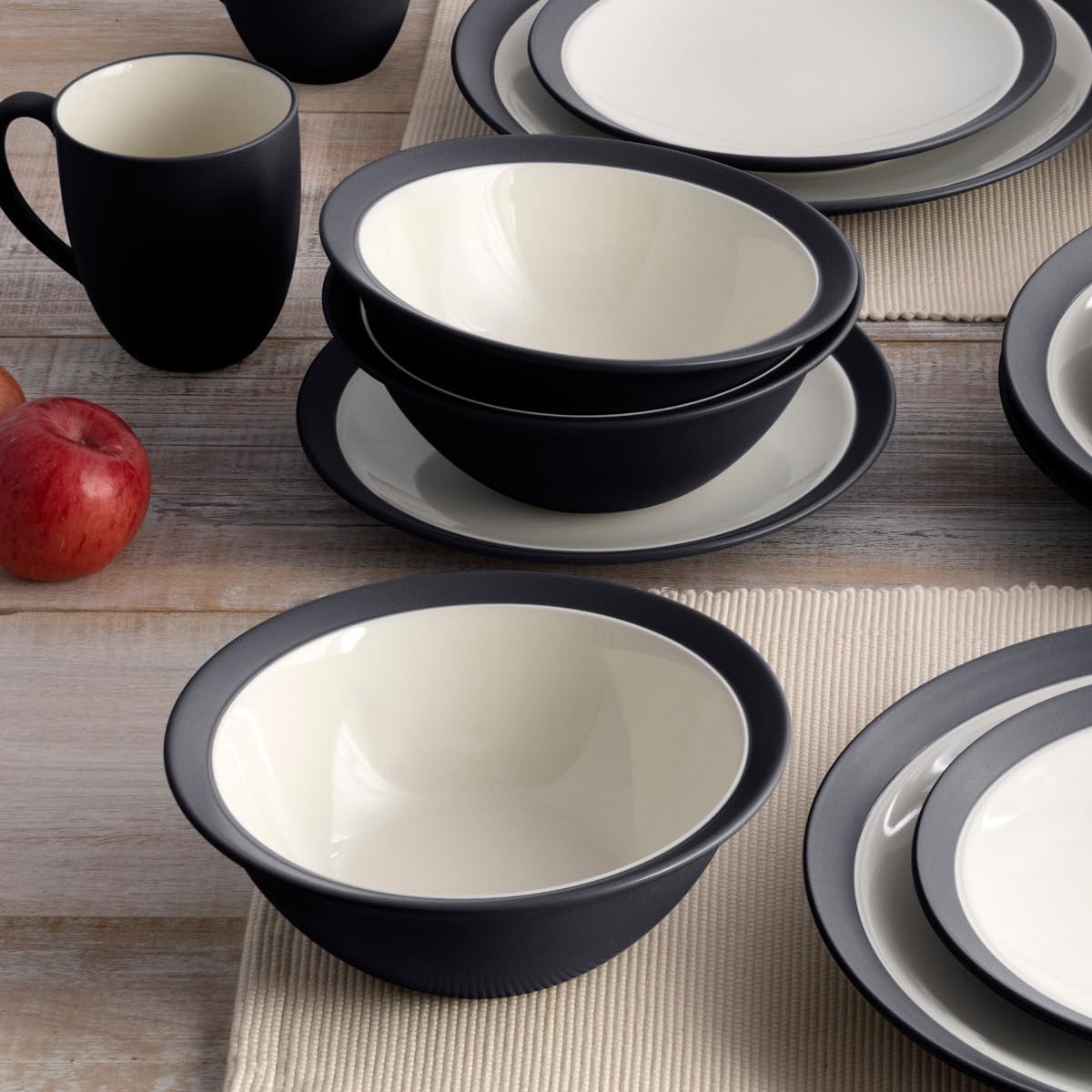 Noritake Colorwave Graphite Set of 4 Curve Cereal Bowls, 7", 22 oz.