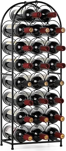 HEOMU Estante independiente para 23 vinos, estante de metal para botellas de vino, soporte organizador de almacenamiento de vino, estante de