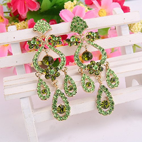 EVER FAITH Austrian Crystal Bridal Flower Vase Chandelier Dangle Earrings-3.1 inch Long4