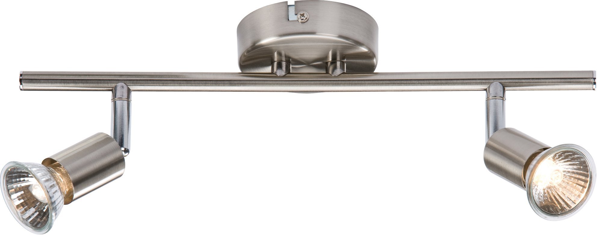 Knightsbridge 230V GU10 Twin Bar Spotlight-Brushed Chrome